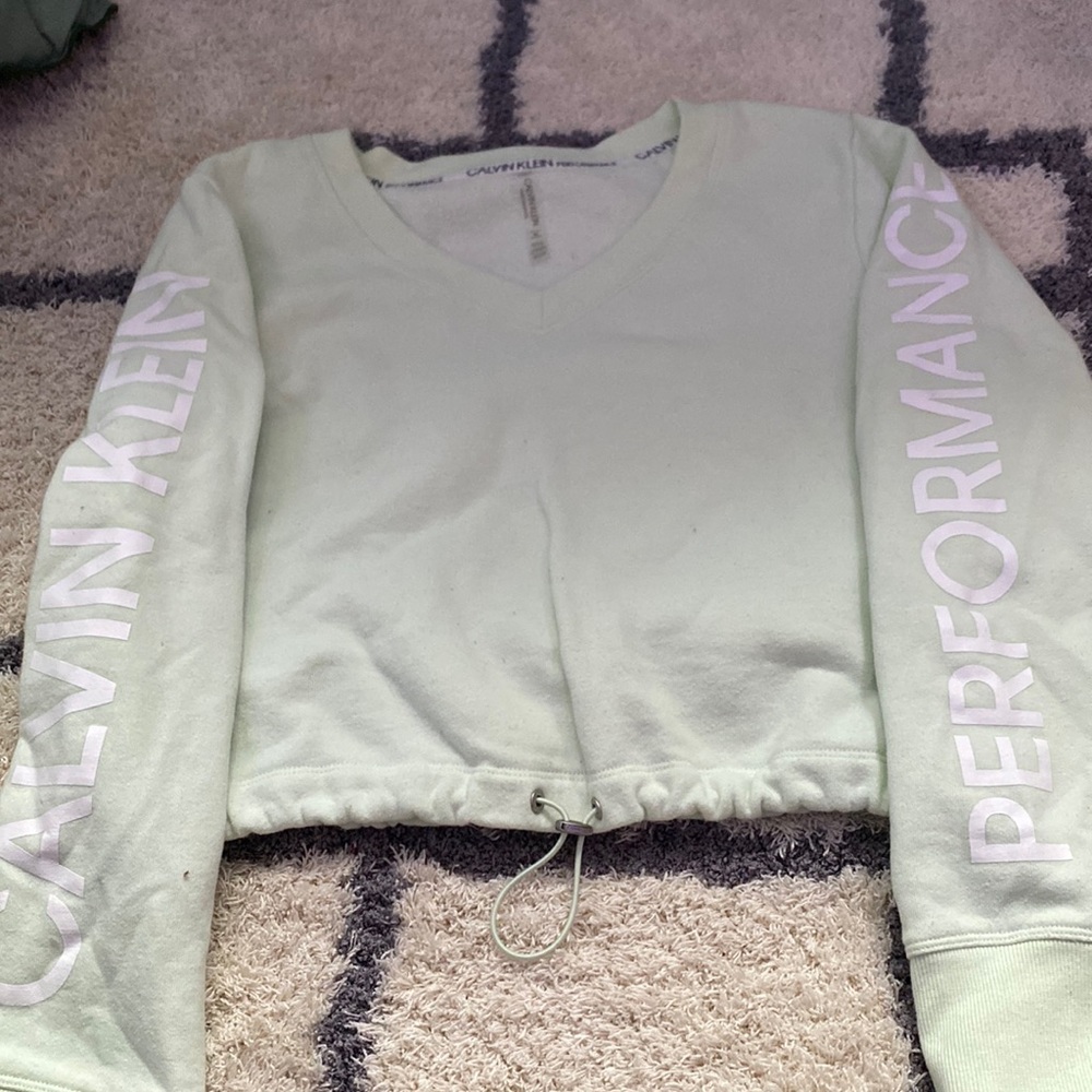 Light green cropped Calvin cline medium sweatshirt